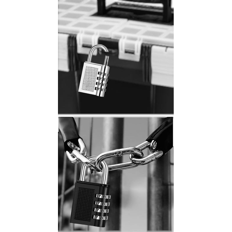 TheGeekLa Combination Padlock with 4-Digit Smooth Dial Lock Security Padlock