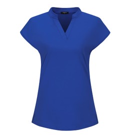 Vidusou Riding House Tops for Women,Polo Golf Shirts for Women Cap Sleeve Tennis Quick Dry Hiking Outdoor Clohtes Royal Blue X-Small