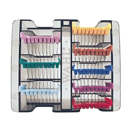 Wahl Stainless Steel Comb Set, Coloured Attachment Combs, For Wahl Arco, Belisima, Bravura and Chromstyle, Clipper and Trimmer Accessories, Storage Caddy