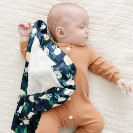 Saranoni Satin Border Receiving Blankets for Babies Super Soft Lush Luxury Baby Blanket | Satin Border Rose Blossom, Mini 20" x 15"