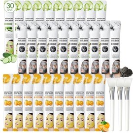 Erinde 30PCS Facial Clay Mask Set - Dead Sea Mud, Vitamin C & Cucumber Spa Clay Mask Face Skin Care Set, Mud Masks Deep Cleansing Skin, Blackhead Removal, Men & Women Moisturizing Facial Mask Gift Set