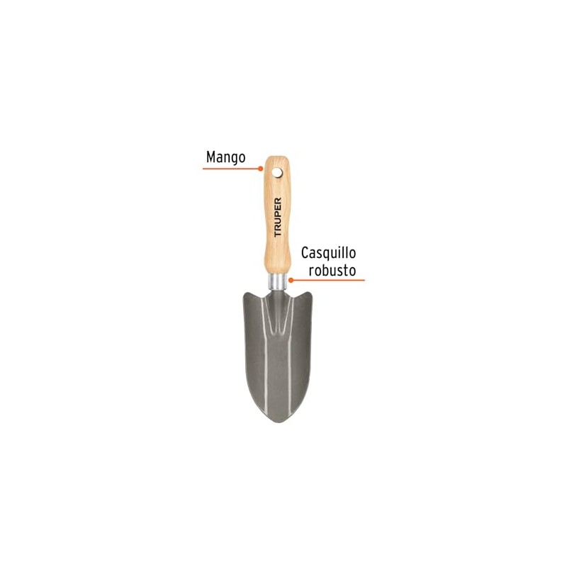 Truper GTS-SH, Cuchara para jardín, 6", acero de carbono