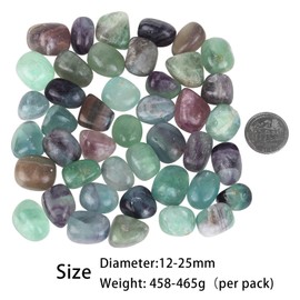 Sportmusies 1lb Natural Tumbled Fluorite Stones Gravel for Home Garden Decoration, Polished Crystals for Reiki Healing Energy Balancing