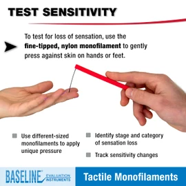 Baseline Tactile Monofilament Sensory Perception Evaluation Tool 6-Piece Set, Clinical Level Screening Test for Hands, Feet, (2.83, 3.61, 4.31, 4.56, 5.07, 6.65 gram)
