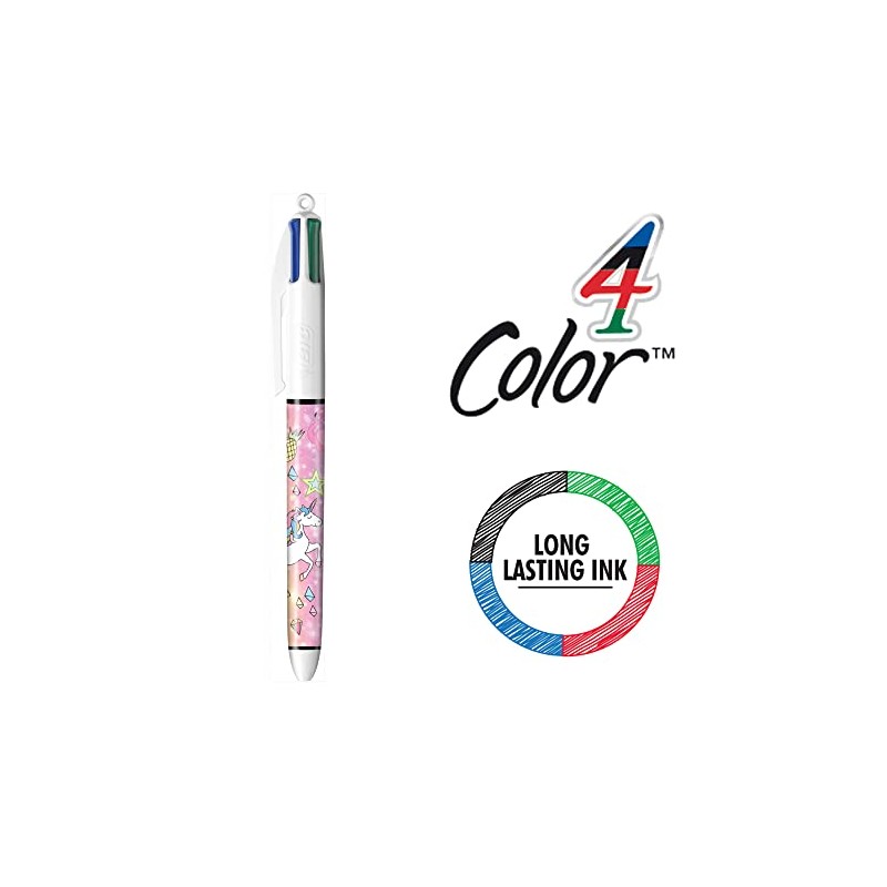 BIC 4 Colours Fun and Decors Ball Pens Medium Point