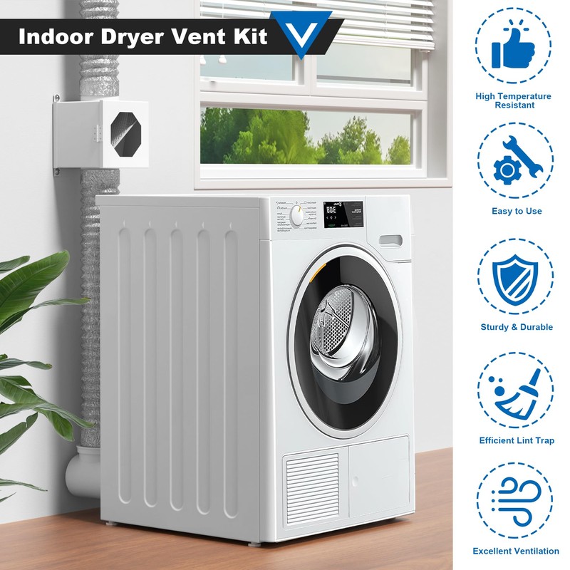 Dryer Lint Trap, Indoor Dryer Vent Kit, Metal Lint Catcher