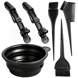 6Pcs Professional Salon Hair Coloring Dyeing Kit, Hair Bleach Dit Hair Coloring Products with Hair Dye Brush, Hair Color Bowl, Hair Clips