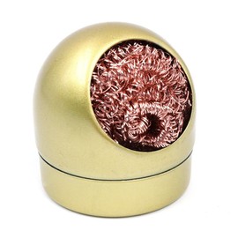 Hsthe Sea Soldering Tip Cleaner, Metal Brass Sponge with Holder, Soldering Tip Cleaning Wire, Holder kit Made of Loosely Coiled Brass Tip Cleaner, Golden
