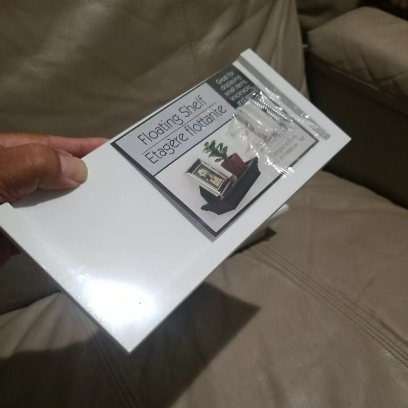 Greenbrier International 2 x Small Floating white Shelf, Screws, Wall