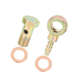INFINAUTO 10mm Banjo Hose Barb Bolt Fittings Bronze Tone for Motorcycle Car Stylish Design