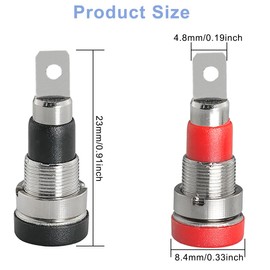 DKARDU 12 Pcs Banana Jack Socket, Female Banana Plug Connector, Panel Mount Binding Post for 4mm Banana Plug Connector DIY Test Project