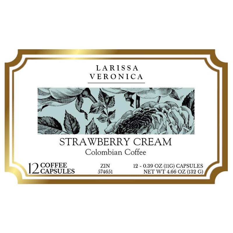 Strawberry Cream Colombian Coffee (Single Serve K-Cup Pods) (Gourmet, Naturally