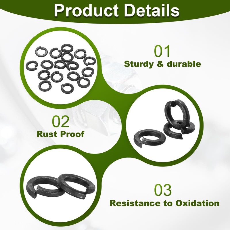 PATIKIL 50 Pcs Split Lock Washer, M6 Spring Lock Washer