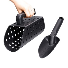 Metal Detector Sand Shovel Set Metal Detector Sand Shovel for Metal Detection and Digging Flat Holes with Ergonomic Shovels and Sand Shovels with Filter Holes
