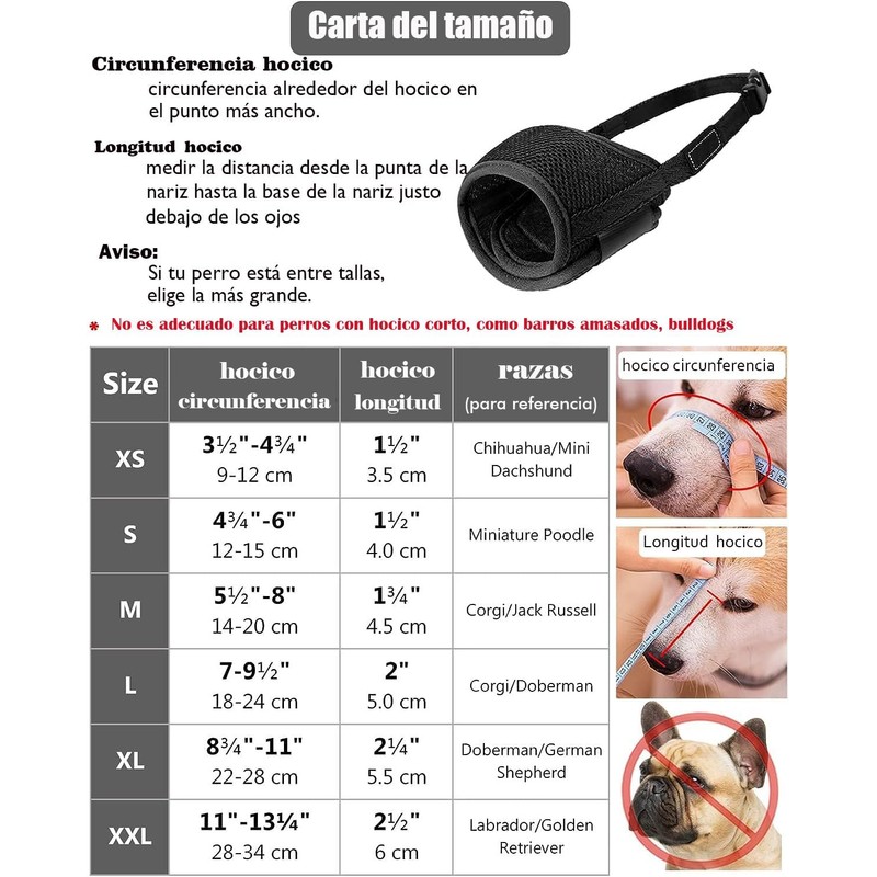 Bozal para perro de malla suave ajustable – CICINIO KZG-03