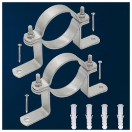 2 Inch Vent Pipe Wall for Pellet Stove Pipe Kit Duct Mount Support Bracket Split Ring Hanger Round Clamp Vent Rigid Wall Thimble 2 Pack (2 inch)