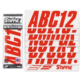 STIFFIE Shift Lava Super Sticky 3" Alpha Numeric Registration Identification Numbers Stickers Decals for Sea-Doo Spark TRIXX, Inflatable Boats, Ribs, Hypalon/PVC, PWC and Boats.