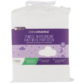 ClevaMama Tencel Fitted Waterproof Mattress Prot Cot Bed 70 x 140 x 25 cm, White, 70 x 140 x 25 cm
