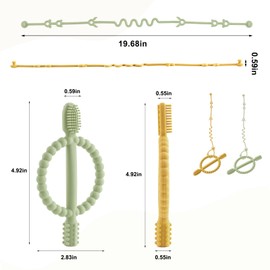 Beißring Baby, 4 Stück Baby Beißspielzeug, Zahnungshilfe baby aus Silikon BPA-frei, Zahnen Baby Hilfe, Teething Toy Baby, Beissröhrchen Baby, Geeignet für Babys ab drei Monaten (Gelb+Grün)