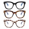 ZXYOO Oversized Reading Glasses for Women,3 Pack Blue Light Blocking