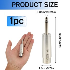 kwinfei 6.35mm (1/4 Inch) Mono Male to XLR Female to Jack Adapter,Heavy-Duty Audio Converter for Microphones, Pre-amps, Mixers & PA Systems with Zinc-Alloy Shell & Gold-Plated Contacts