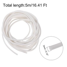uxcell Silicone Foam Seal Strip, 3mm(0.12") Dia 5 Meters(16.41 Ft) Long Sponge Rubber Weather Seal Strip Round Rubber Solid for DIY Warehouse, Pads, Foam Tubing, Crafts - White