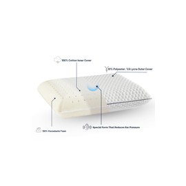 MEFOPILO Travel Memory Foam Pillow for Sleeping, Comfortable Camping Pillow, 15.75x11.81x3.94 inches, Easy to Carry Portable Bag, Soft, Breathable, Washable Pillowcase (White)