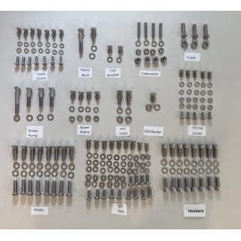 resto-bolts BBC STAINLESS STEEL ENGINE BOLT KIT HEX Head SWP + Stock Exhaust 396 427 454
