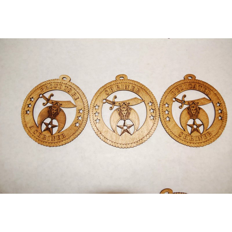 Dedicated Shriner laser cut ornament