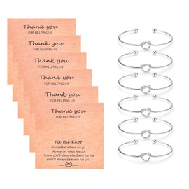 CERSLIMO Bridesmaid Gifts - 6 Pcs Knot Bracelets Maid of Honor Gifts, Wedding Bridesmaid Proposal Jewelry Bridal Party Tie The Knot Charm Bracelets