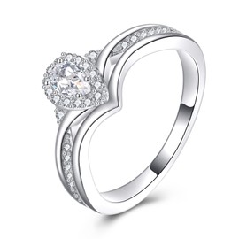 POPLYKEMoissanite Wedding Band Wedding Rings 925 Sterling Silver Eternity Stackable Engagement Ring Promise Anniversary for Women, 7, Gemstone, Moissanite