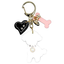Happy Poodle KH Women's Key Chain, white