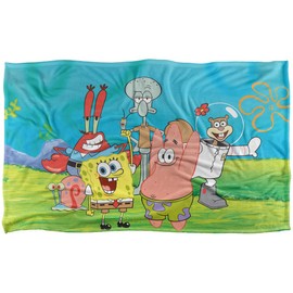 Spongebob Blanket, 36"x58" Spongebob Group Scene Silky Touch Super Soft Throw Blanket