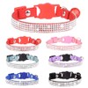 FUNAT Rhinestone Cat Collar with Bell, Microfiber Soft and Comfortable