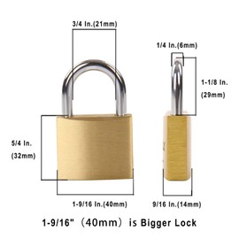 SEPOX 16 Pcs 40mm Heavy-Duty Solid Brass Padlocks with Same Keys 24 Pcs, Weather Proof Body 40mm 1-9/16", Anti-Rust & Anti-Cut Shackle, Outdoor Lock Keyed Alike for Gates, Shed, Fence, Gym Locker