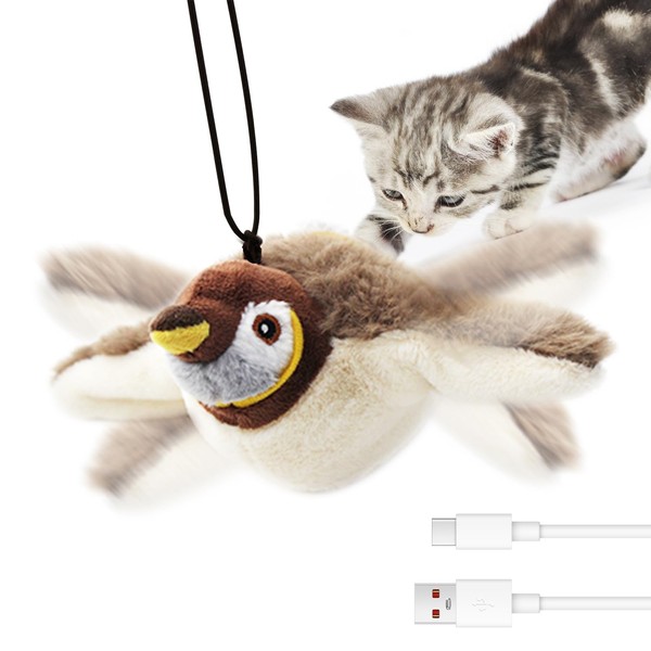 LuGirlre Flying Bird Cat Toy,2025 New Interactive Chirping Bird Cat