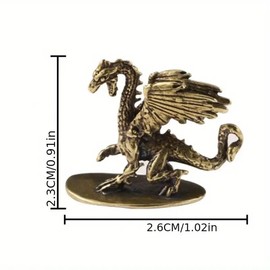 NOIAFZY 2Pcs Brass Dragon Winged Dragon Brass Ornaments Made of Old Bronze Micro Carved Tea Pet Ornaments