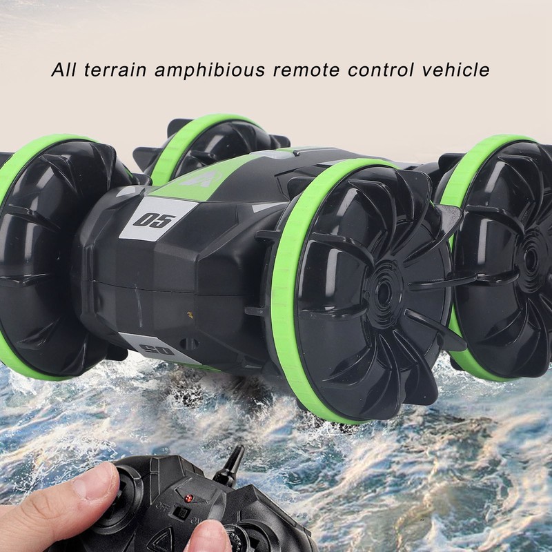 Amphibious Remote Control Car Waterproof Rechargeable Double Sided Tumbling RC