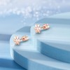 Snowflake Stud Earrings for Women Girls Titanium Screw Back Stud
