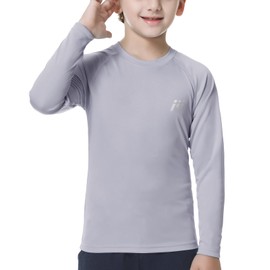 MEETWEE Jungen Mädchen Langarm Rash Guard Weste Kinder Schwimmen Top UV Sonnenschutz Schwimmshirt Kinder Badeshirt