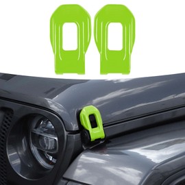 RT-TCZ Hood Latch Cover Exterior Hood Lock Brackets ABS Decoration Accessories for Jeep Wrangler JL JLU & Gladiator JT 2018-2022,2PCS (Light green)