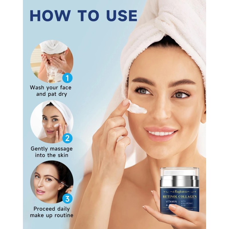 Ragkun Retinol Cream for Face, Collagen Neck Creams for Tightening