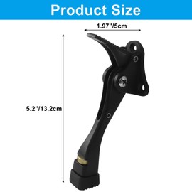 PHITUODA 2 Pack Kickdown Door Stopper, 4 Inch One Touch Adjustable Height Heavy Duty Door Holder, Rubber Tip Wall Protectors for Wide Doors/Heavy Doors(Black)