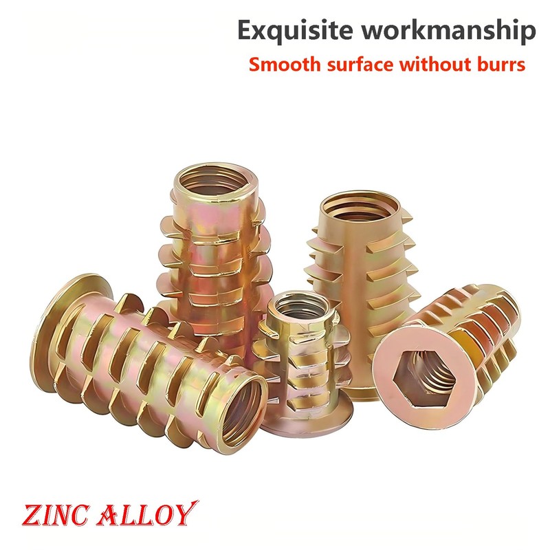 Qrity 20 Pcs Hex Socket Screw-in Nuts Fastener M8x20mm, Zinc