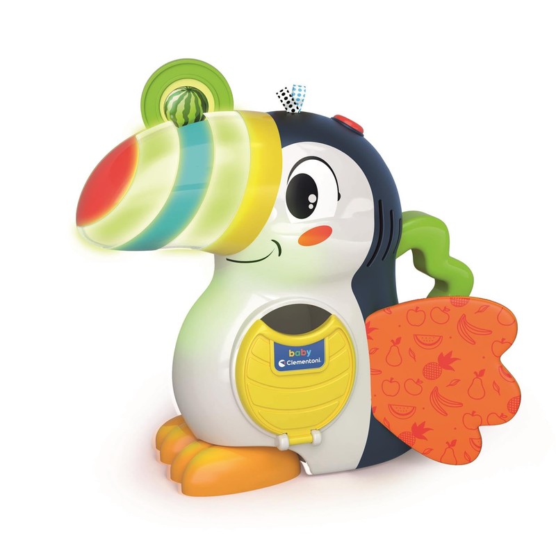 Clementoni- Talking Toucan: Interactive Toy with Lights & Sounds, Teaching