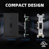 ELEGRP Single Pole Toggle Light Switch with Plate, 15 Amp,