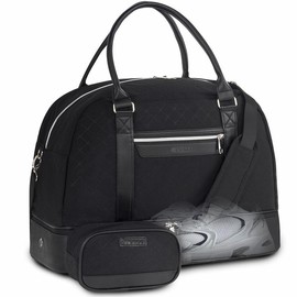 KINGSLONG Weekender Bags for Women Overnight Bag, Travel Duffle Bag Carry On Luggage with Shoe Compartment, Airline Approved Daily Use - Color: Black