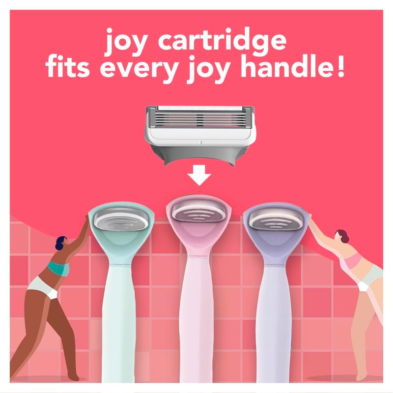 joy Razors for Women, 1 Handle, 8 Razor Blade Refills,