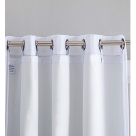 HLC.ME White Thermal Insulated 100% Blackout Curtain Liner 84 inch Grommet Panels - Complete Darkness & Privacy, Energy Efficient, Noise Reducing - 16 Rings Included (2 Panels, 50 W x 80 L inch)