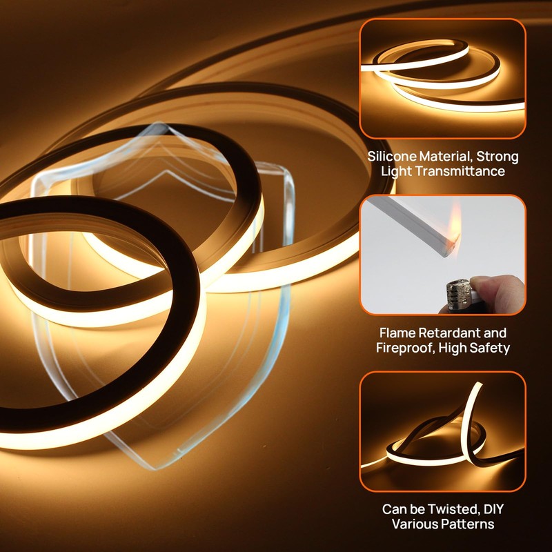 SUCIKORIO Neon LED Strip 5 m Warm White 3000 K